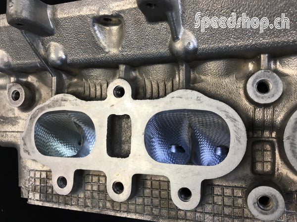 CNC machined Cylinder Head for Lancia Delta HF integrale. Blueprinted and ported flowbench tested for maximum Volumetric Efficiency. Golfball Structure intake port dimpling.