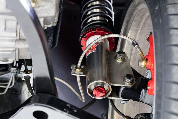 Lancia Delta HF integrale 2K2 intrax suspension, upside down setup, with separate adjustable compression and rebound knob