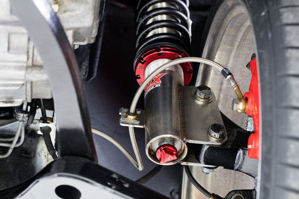 Lancia Delta HF integrale 2K2 intrax suspension, upside down setup, with separate adjustable compression and rebound knob