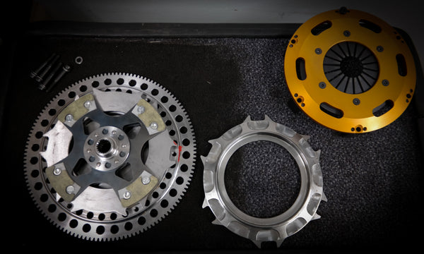 Lancia Delta HF carbon kevlar twin disc clutch kit with flywheel