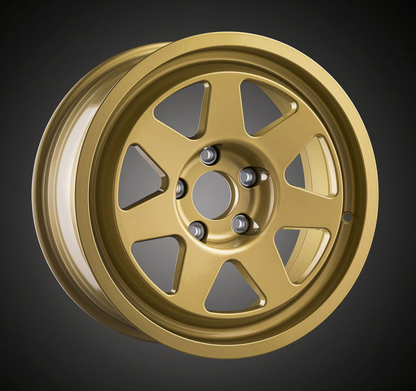 Tecnomagnesio style Rallye Racing cast wheels applications for Lancia Delta HF integrale and BMW M3 E30 gold