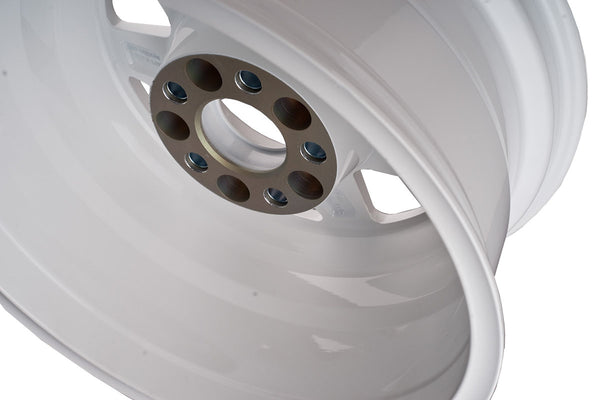 Tecnomagnesio style Rallye Racing cast wheels applications for Lancia Delta HF integrale and BMW M3 E30 white